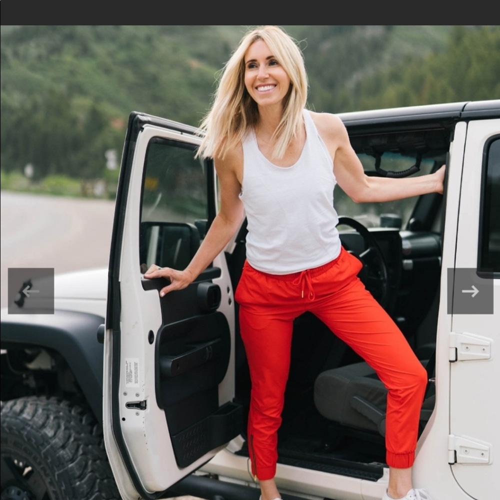 ZYIA Red Everywhere Zipper Jogger